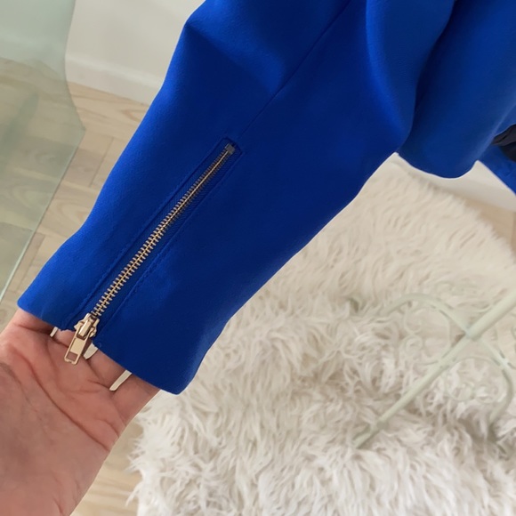 Forever 21 Blue Power Blazer w/ Zippers - Picture 7 of 8